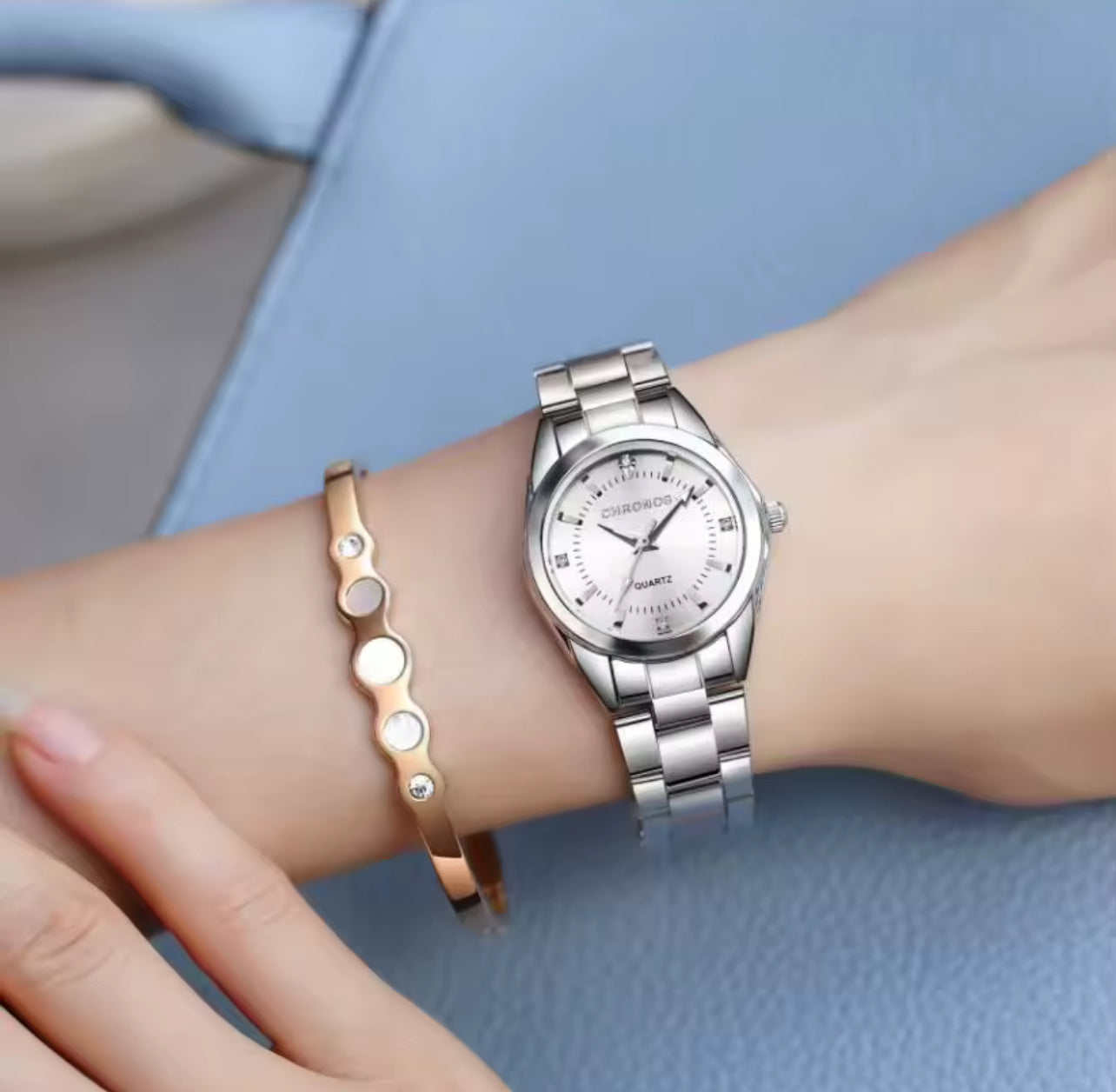 Reloj metálico mujer