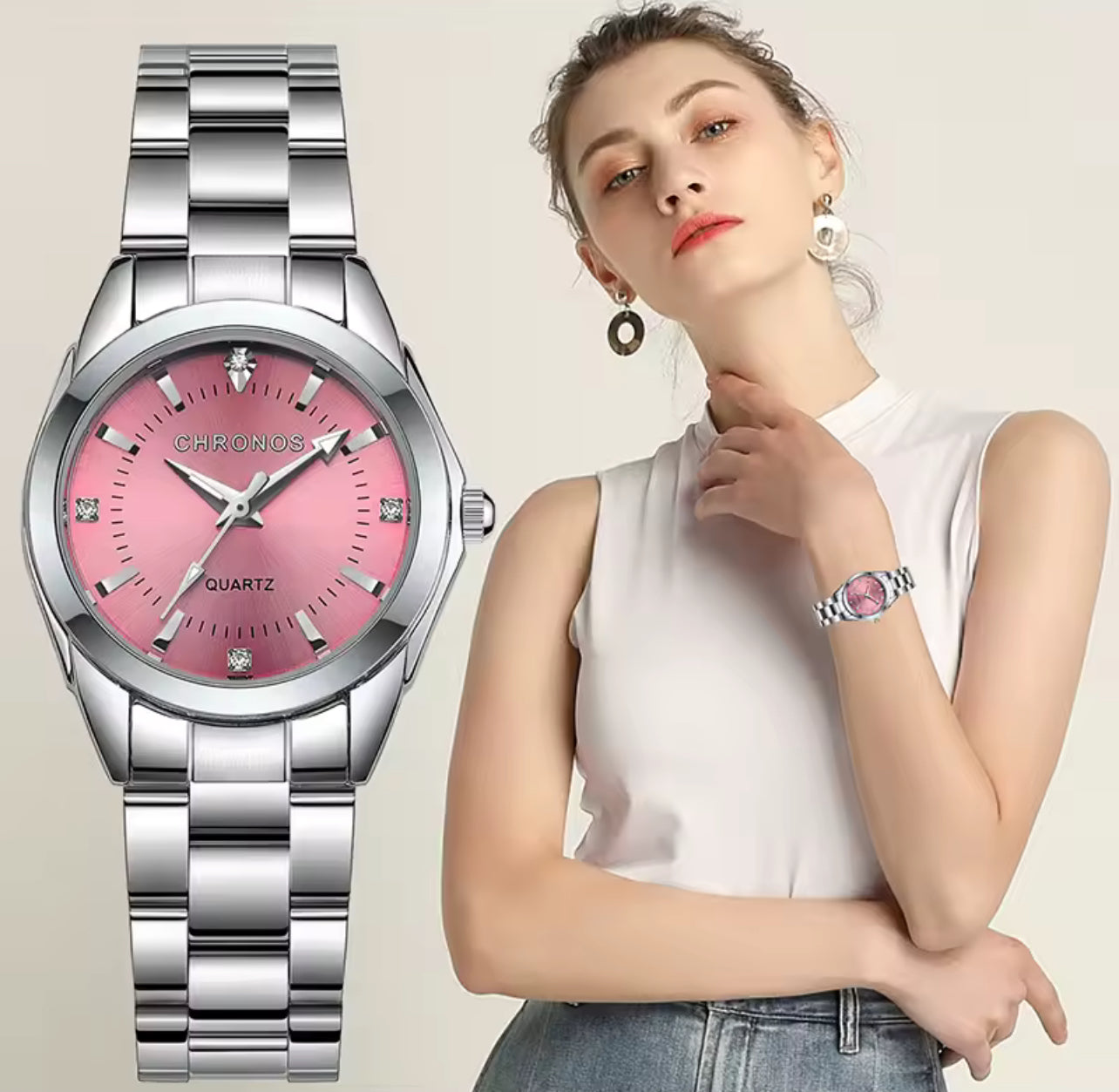 Reloj metálico mujer